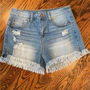 Women’s blue cut off jean shorts size small, like new